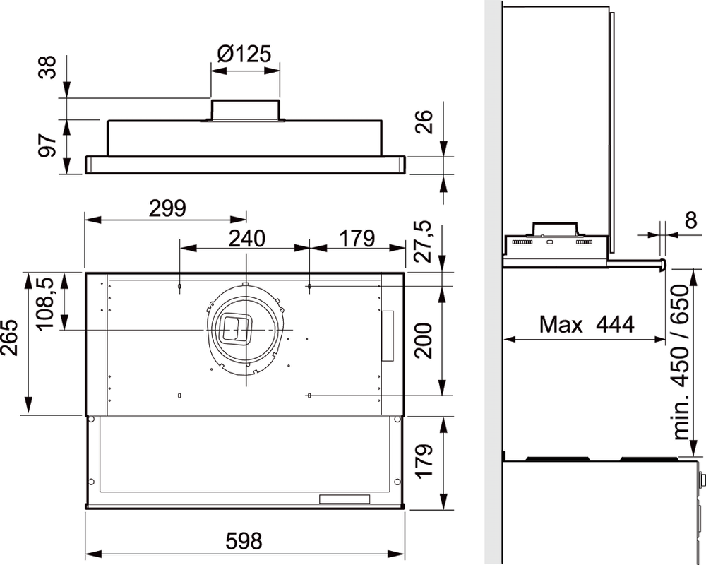 Systemair Slim-Line - 392-10/B hvit 60cm