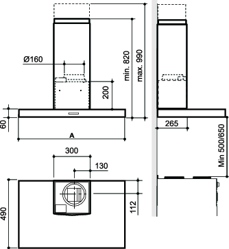 Systemair- 782-10/B STIL Wall 600 stål